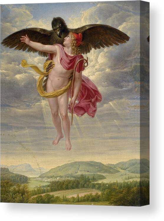 Sigmund Ferdinand Von Perger Canvas Print featuring the painting The Abduction of Ganymede by Sigmund Ferdinand von Perger