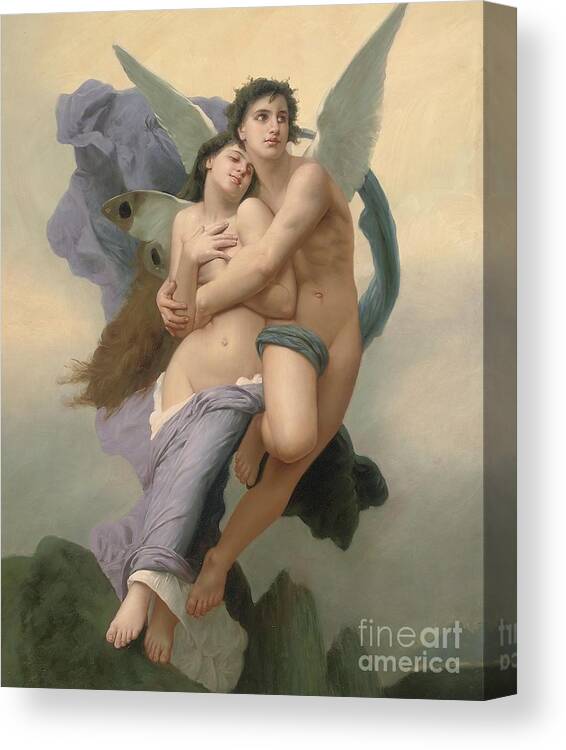 William-adolphe Bouguereau Canvas Print featuring the painting The Abduction of Psyche by William-Adolphe Bouguereau