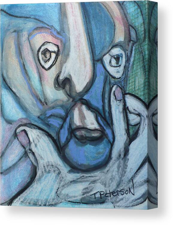 Crayon Canvas Print featuring the painting the Artist at Work by Todd Peterson