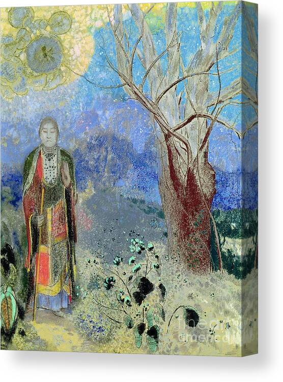 The Canvas Print featuring the painting The Buddha by Odilon Redon