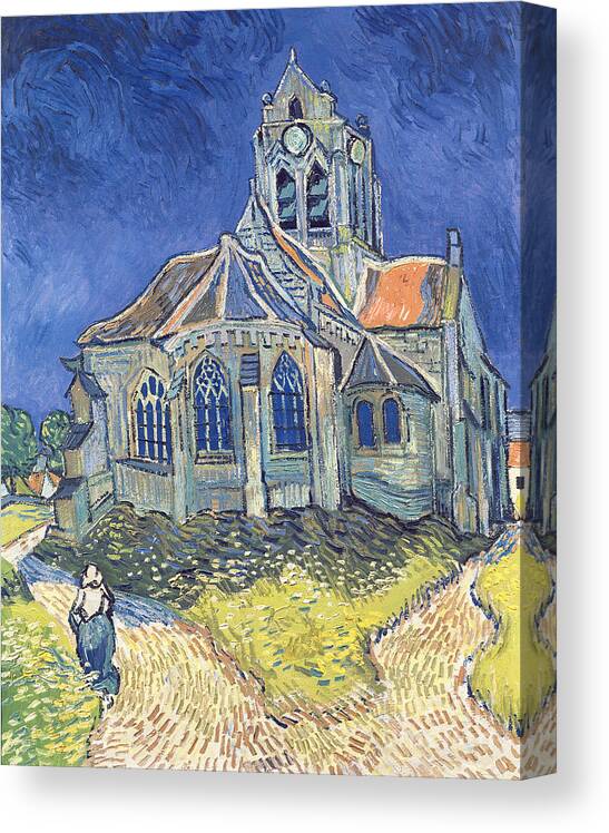 Vincent Van Gogh Canvas Print featuring the painting The Church at Auvers sur Oise by Vincent Van Gogh