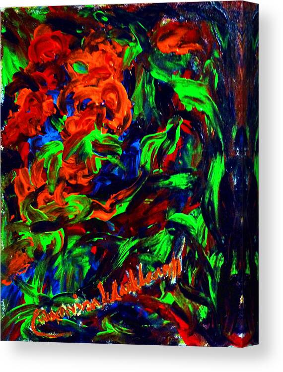 Abstract Canvas Print featuring the painting The color of my love world. by Wanvisa Klawklean