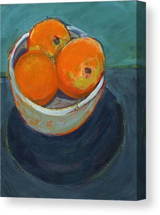 Orange Canvas Print featuring the painting The Community Bowl Project by Jennifer Lommers