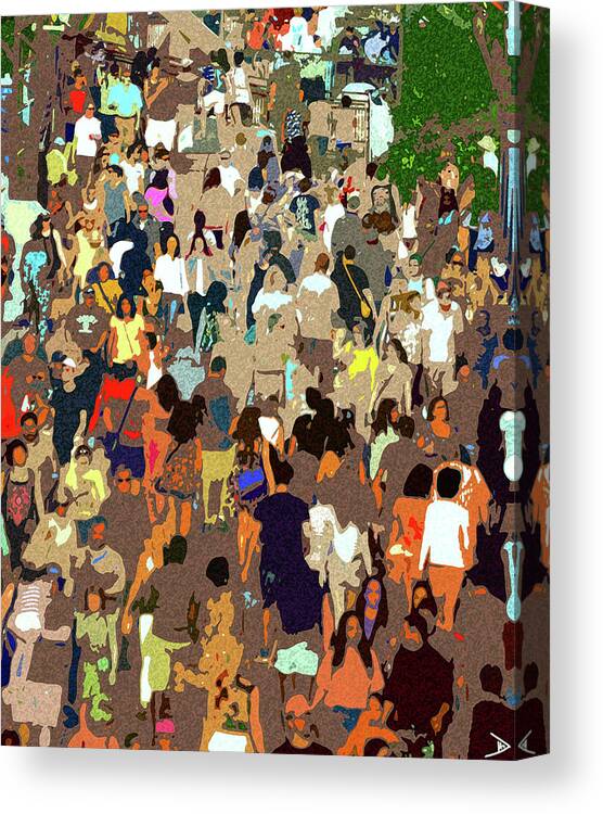 The Crowd Canvas Print featuring the painting The Crowd by David Lee Thompson