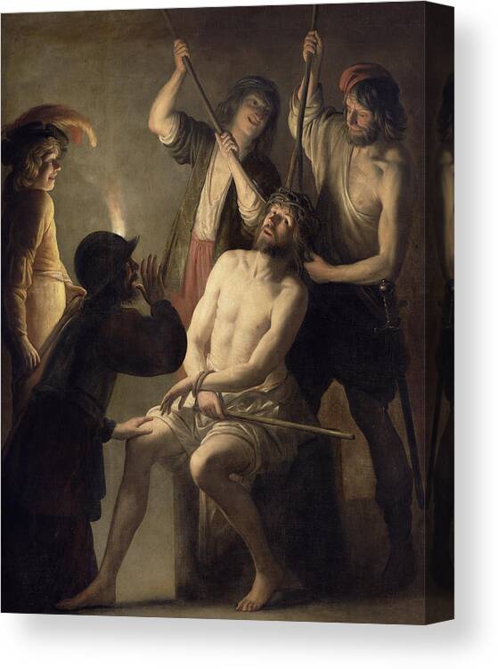 Jesus Canvas Print featuring the painting The Crowning with Thorns by Jan Janssens