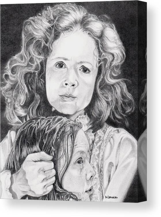 Pencil Drawing Canvas Print featuring the drawing The Devil Has Come Home by Daniel Carvalho