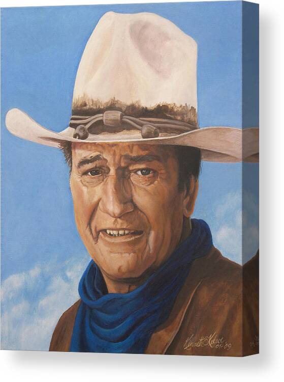 Cowboy Canvas Print featuring the painting The Duke by Kenneth Kelsoe