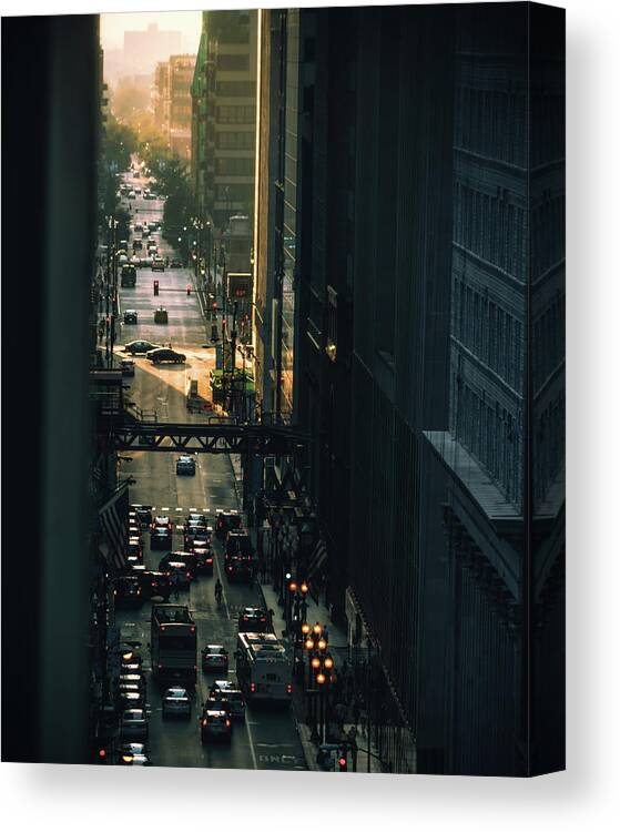 Chicago Canvas Print featuring the photograph The fading light by Nisah Cheatham