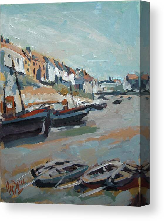 England Canvas Print featuring the painting The harbour of Mevagissey by Nop Briex