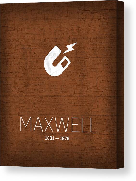 Inventor Canvas Print featuring the mixed media The Inventors Series 036 Maxwell by Design Turnpike