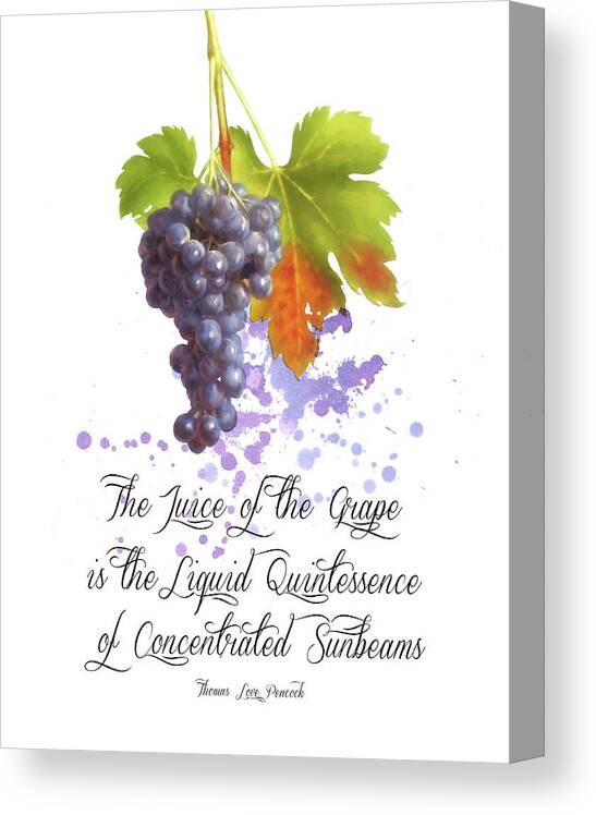 Grapes Canvas Print featuring the painting The Juice of the Grapes by Colleen Taylor