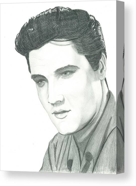 Elvis Canvas Print featuring the drawing The King by Seventh Son