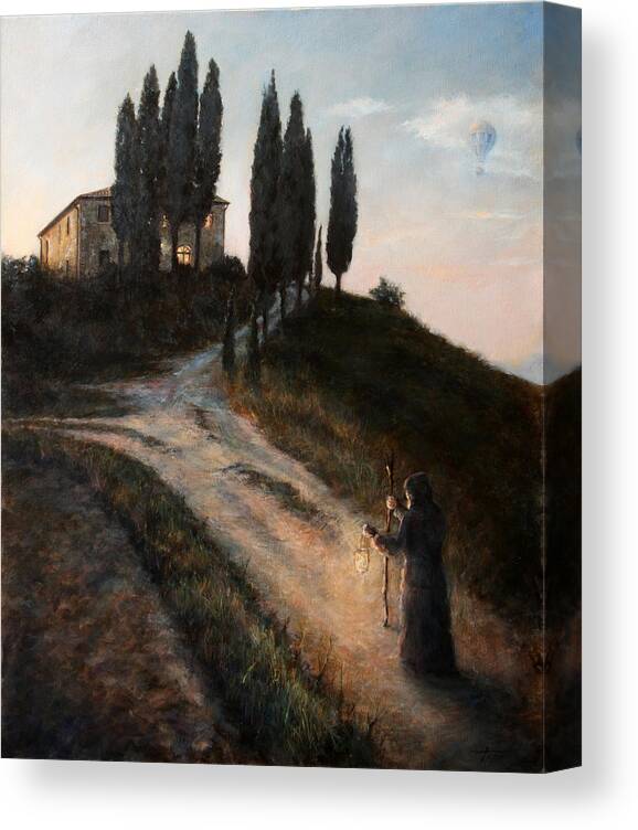  Tree Canvas Print featuring the painting The Light of a New Dawn by Darko Topalski
