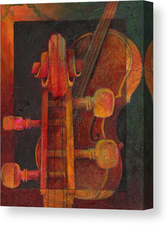 Cello Canvas Print featuring the painting The Mellow Cello by Susanne Clark