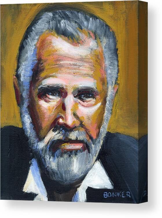 Portrait Canvas Print featuring the painting The Most Interesting Man In The World by Buffalo Bonker