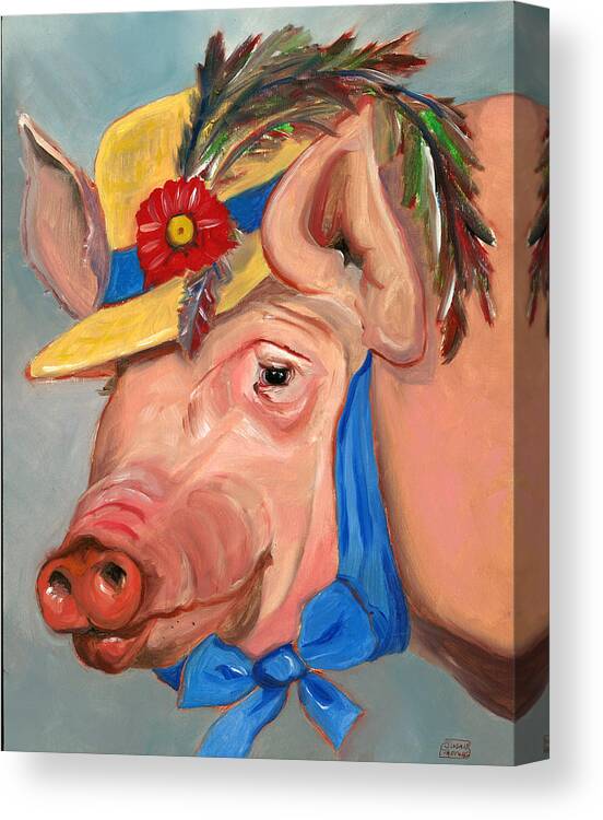 Pig Canvas Print featuring the painting The Noble Pig by Susan Thomas
