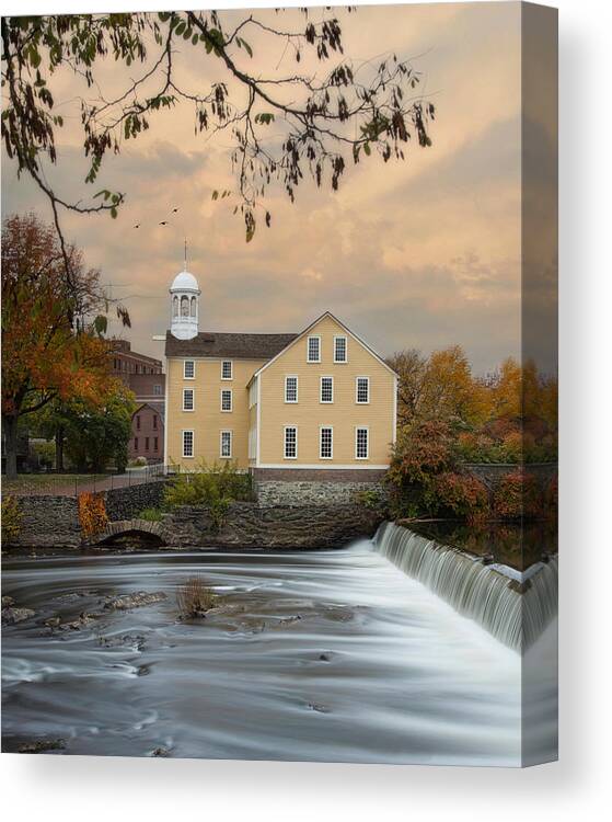 Mill Canvas Print featuring the photograph The Old Slater Mill by Robin-Lee Vieira