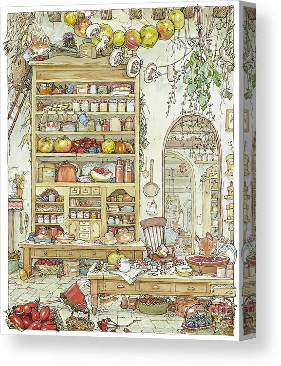 Brambly Hedge Canvas Print featuring the drawing The Palace Kitchen by Brambly Hedge