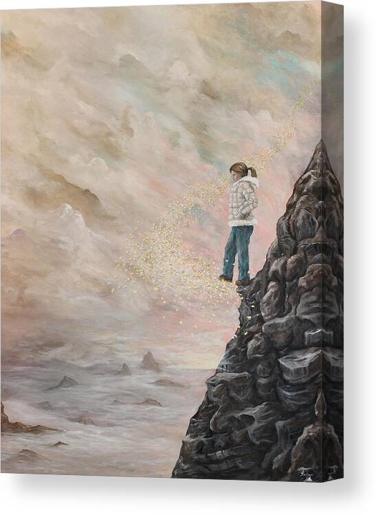 Mountain Canvas Print featuring the painting The resolute Soul by James Andrews