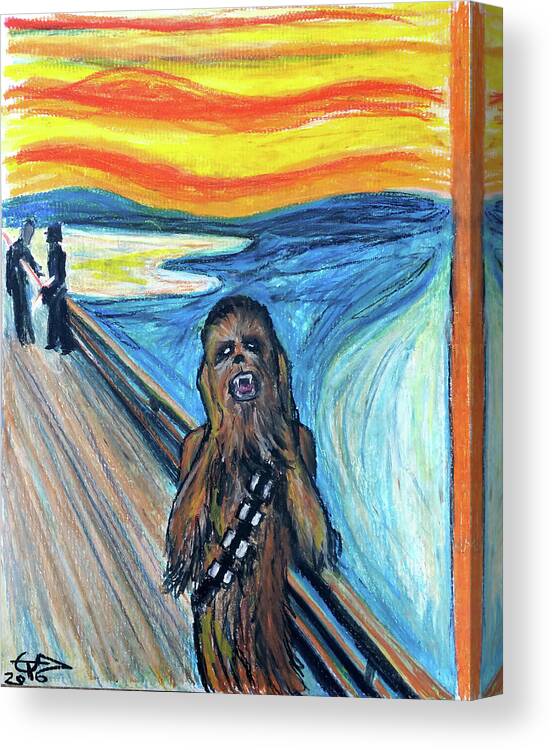 Chewbacca Canvas Print featuring the painting The Roar by Tom Carlton