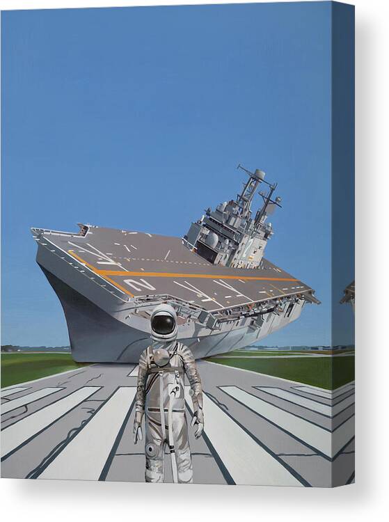 Astronaut Canvas Print featuring the painting The Runway by Scott Listfield
