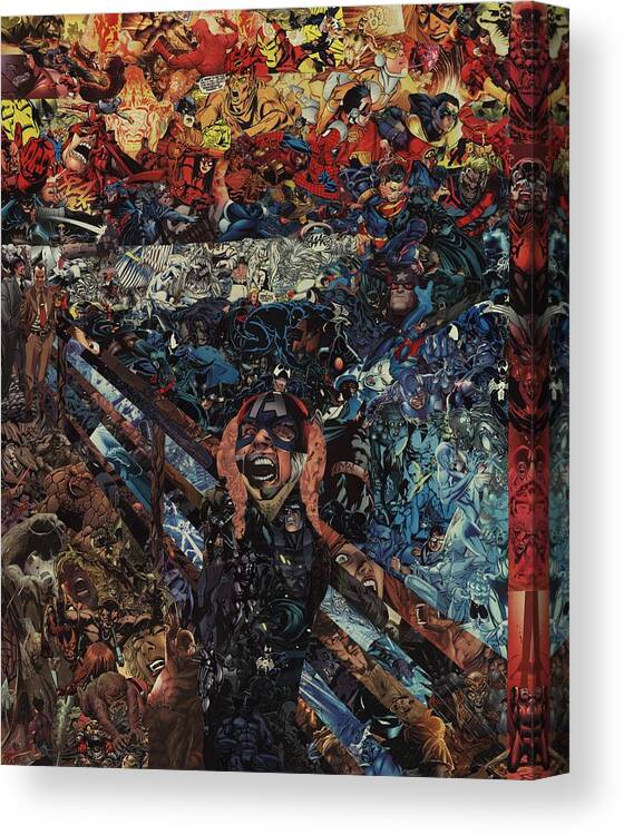 Collage Canvas Print featuring the mixed media The Scream After Edvard Munch by Joshua Redman