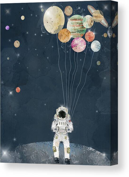 Solar System Canvas Print featuring the painting The Solar Collector by Bri Buckley