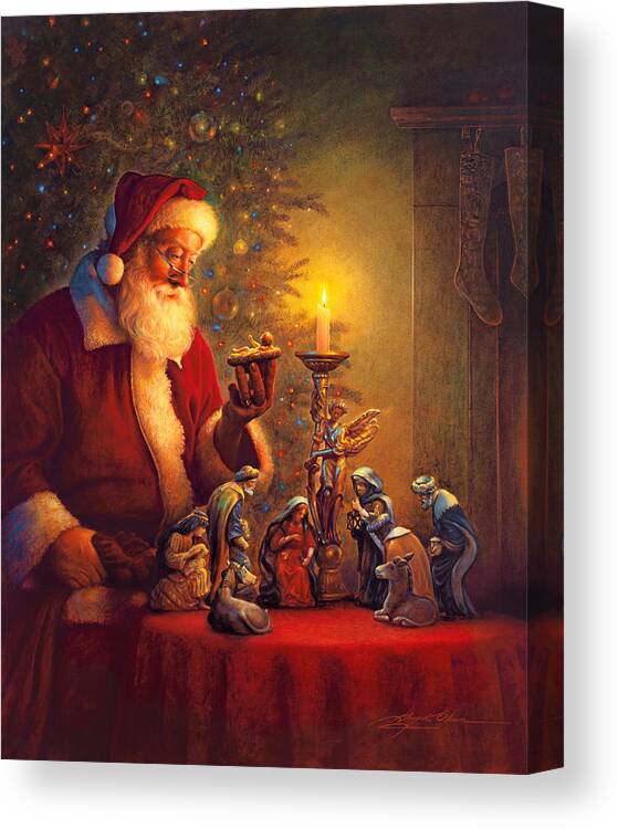 Santa Claus Canvas Print featuring the painting The Spirit of Christmas by Greg Olsen
