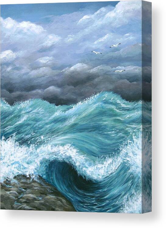 Sea Canvas Print featuring the painting The Storm is coming Sea View 244 by Lucie Dumas