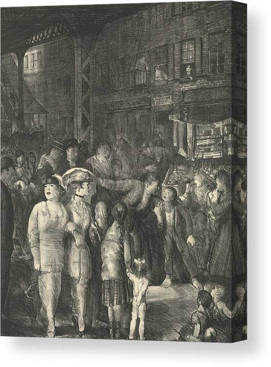 19th Century Art Canvas Print featuring the relief The Street by George Bellows