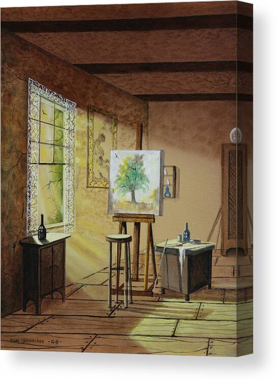Artist Studio Canvas Print featuring the painting The Studio by Don Griffiths