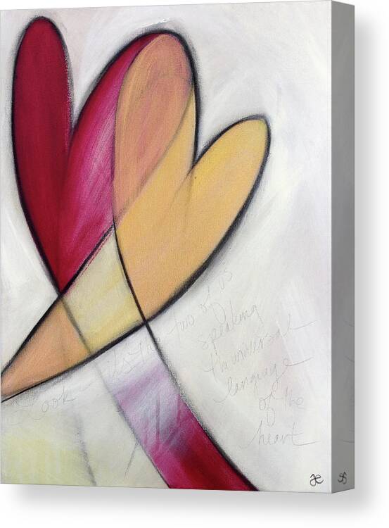 Art Canvas Print featuring the painting The Universal Language of the Heart by Anna Elkins