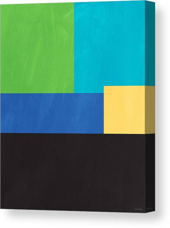 Modern Canvas Print featuring the mixed media The View From Here- Modern Abstract by Linda Woods