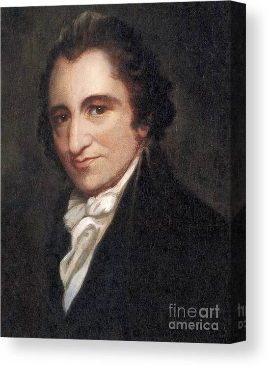America Canvas Print featuring the photograph Thomas Paine, American Founding Father by Photo Researchers