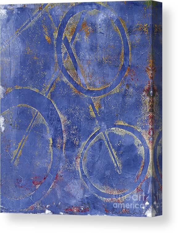 Abstract Canvas Print featuring the painting Three Worlds 2 by Laurel Englehardt