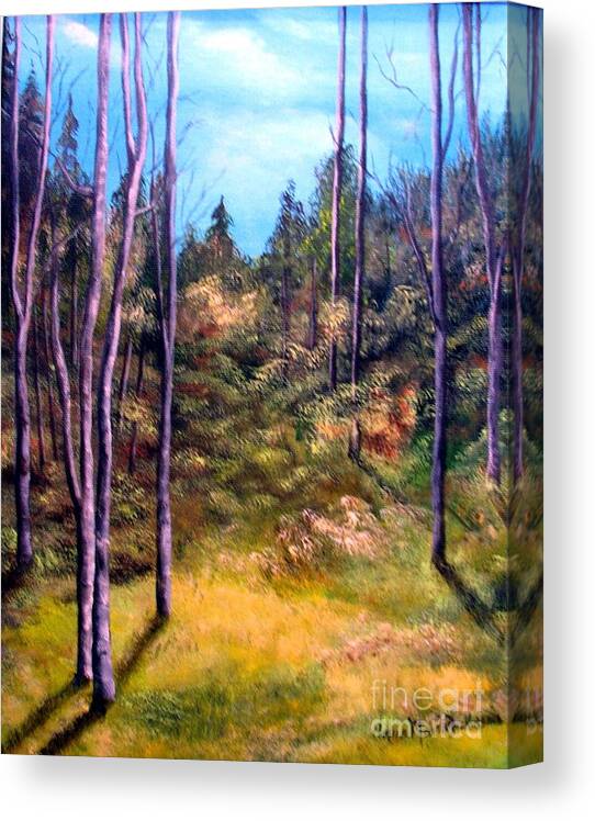 Trees Canvas Print featuring the painting Through the Trees by AMD Dickinson