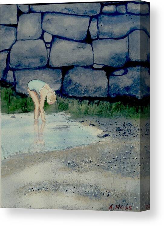 Tidal Pool Canvas Print featuring the painting Tidal Pool Treasures by Anthony Ross