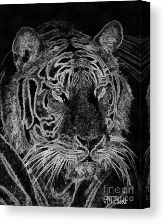 Tiger Canvas Print featuring the digital art Tiger by Humphrey Isselt