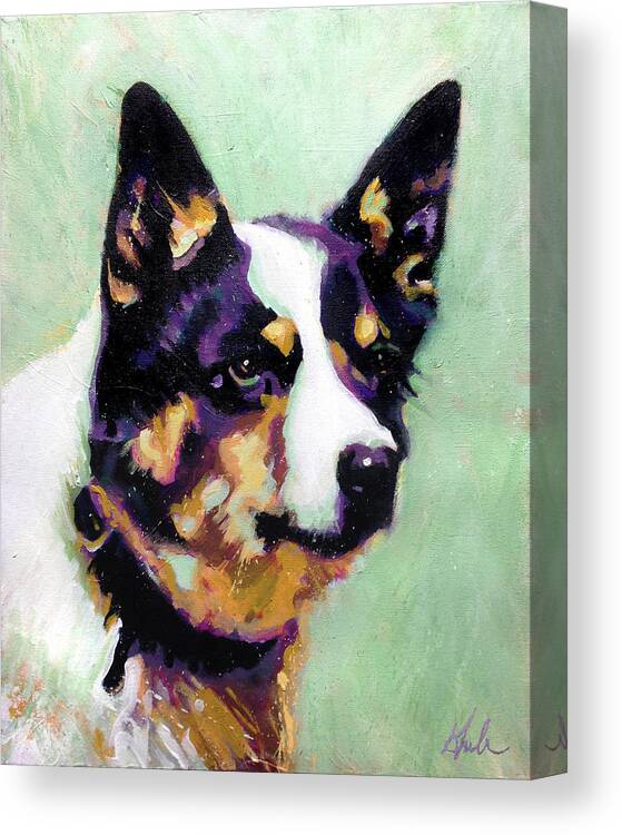 Cattle Dog Canvas Print featuring the painting Tika by Steve Gamba