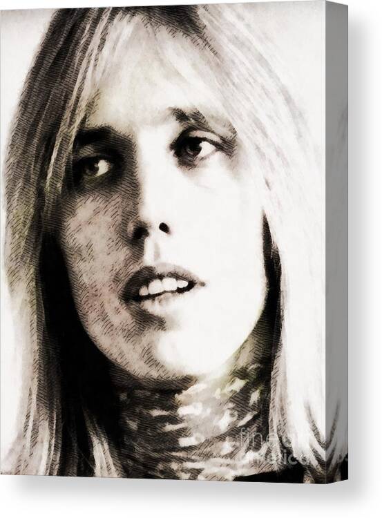 Tom Canvas Print featuring the painting Tom Petty, Music Legend by Esoterica Art Agency