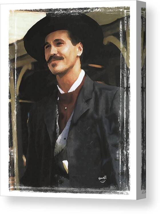 Tommy Lee Jones Canvas Print featuring the painting Tombstone Doc Holliday by Peter Nowell
