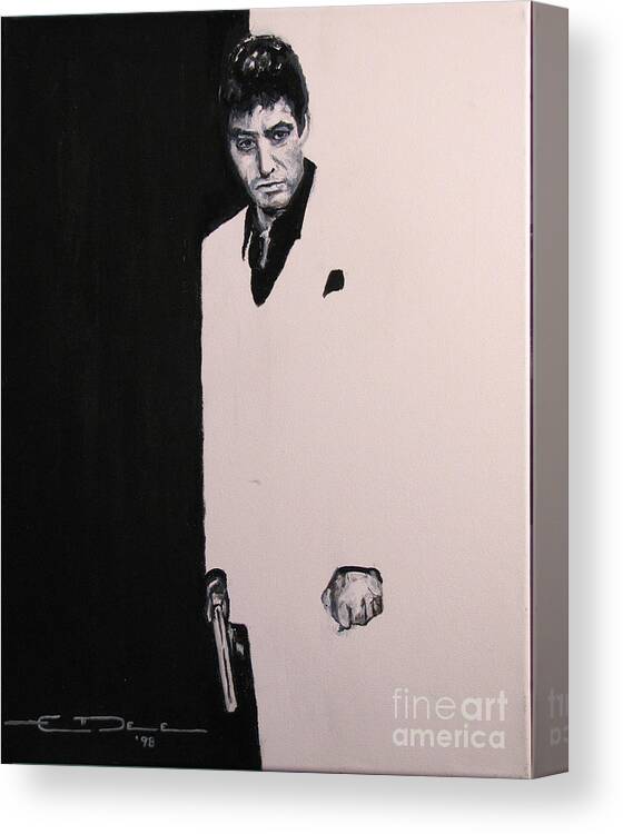 Al Pacino Canvas Print featuring the painting Tony Montana - Scarface by Eric Dee