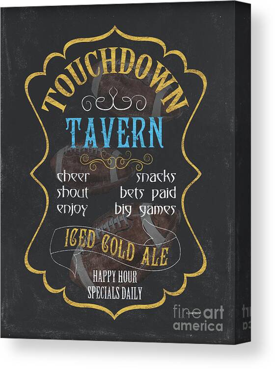 Beer Canvas Print featuring the painting Touchdown Tavern by Debbie DeWitt