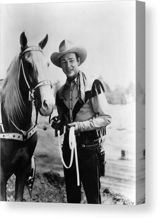 1940s Portraits Canvas Print featuring the photograph Trigger, Roy Rogers, Ca. 1940s by Everett