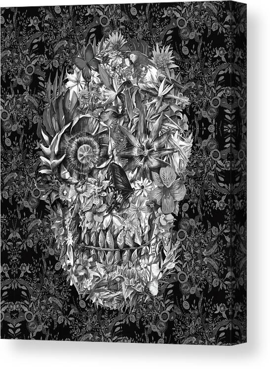 Skull Canvas Print featuring the painting Tropical Skull 3 by Bekim M