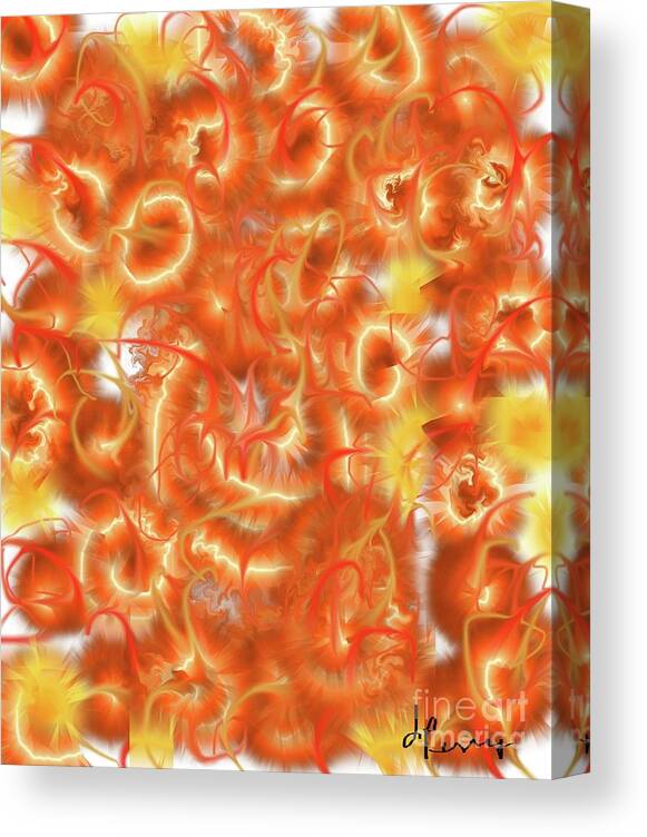 Orange Art Canvas Print featuring the digital art Tweaks by D Perry