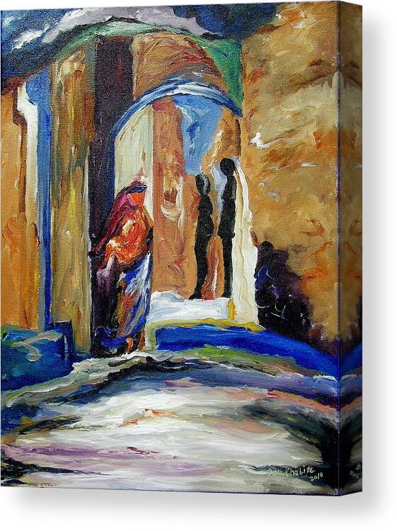 Still Life Canvas Print featuring the painting Two Lovers in the Dark by Ray Khalife