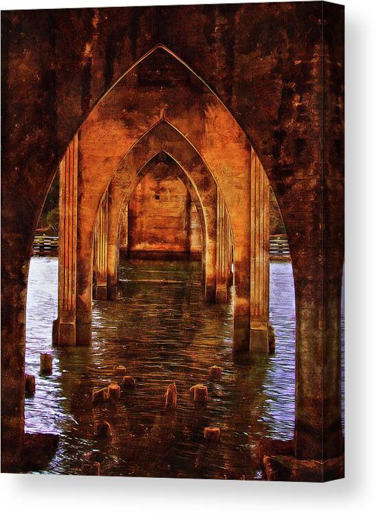 Bridges Canvas Print featuring the photograph Under The Siuslaw River Bridge by Thom Zehrfeld