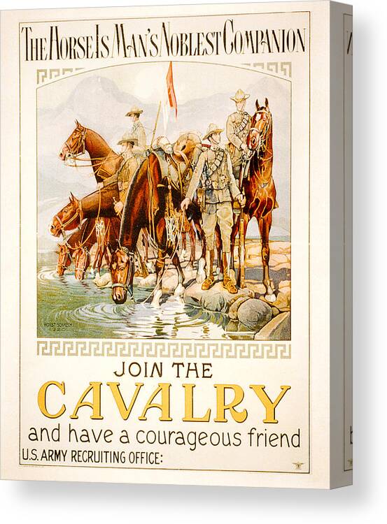 Antique Canvas Print featuring the digital art US Cavalry Poster by Janice OConnor