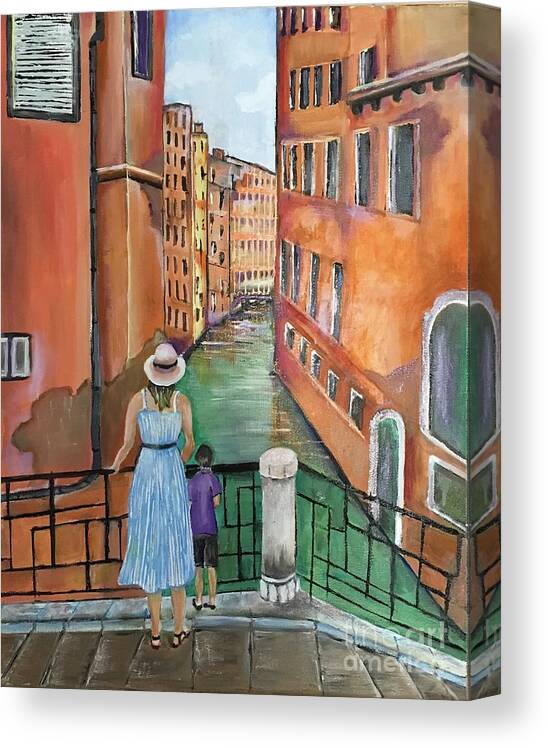 Venice Canvas Print featuring the painting Venice by Maria Karlosak